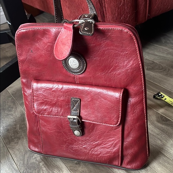 Mouflon Red Leather Mini Backpack - Picture 14 of 16